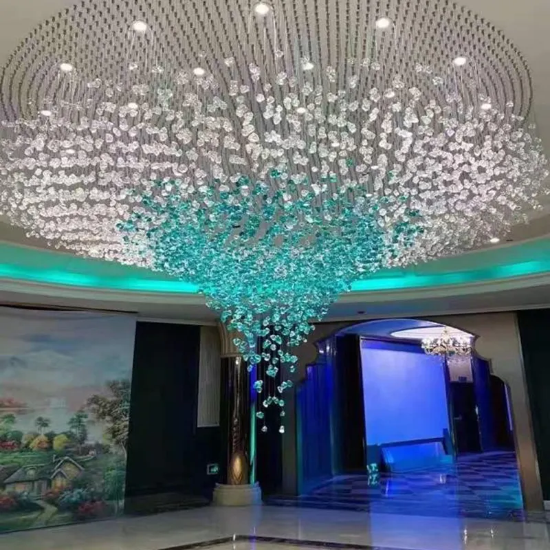 Chandelier Banquet Hall Modern Pendant Light Glass Chandelier Salon Golden Round Design New Design Glass Chandelier Hotel