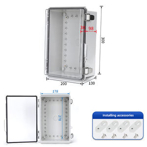 300x200 130 ABS עמיד למים פרויקט פלסטיק הצונף תיבת ip67 אבזם פלדה נירוסטה עם צלחת הרכבה וסוגר - Product Image 2