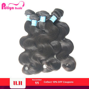 Promozione capelli neri Friday capelli indiani lisci e corpo onda cuticola allineati vergine indiano capelli umani fasci e pizzo - Product Image 3