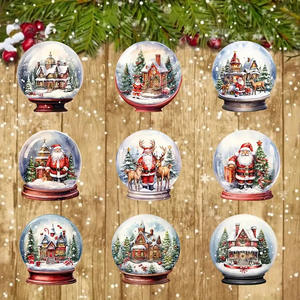 Décorations de Noël modernes, boule de cristal suspendue avec diamants, décorations de peinture festives - Product Image 2