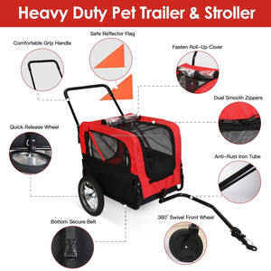 Nouvelle poussette pliable en tissu pour animaux de compagnie, poussette à pousser à la main pour chiens et chats, trois roues, chariot de jeu convertible - Product Image 3
