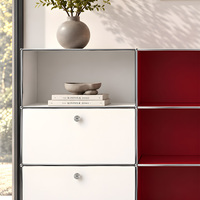 Meuble de rangement modulaire pratique en acier inoxydable pour salon, console multimédia à montage rapide, meuble modulaire en métal