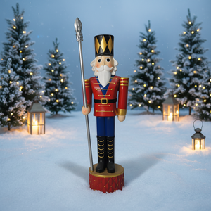 Statue de soldat <span class=keywords><strong>casse</strong></span>-<span class=keywords><strong>noisette</strong></span> de Noël grandeur nature KW avec lance, en résine, pour décoration extérieure de jardin, ornement de cour de fête - Product Image 3