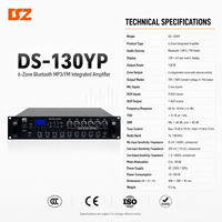 Mezclador Amplificador DSZ DS-130YP con Prioridad de Micrófono, Grabación USB para Sirena, Múltiples Entradas, 100V, Comercial, Metálico, 6 Canales, 120W