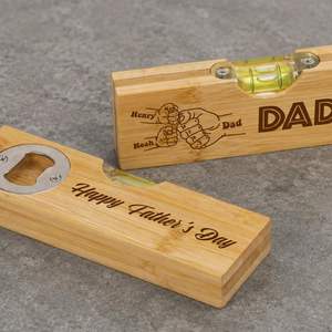 Abridor de Botellas de Bambú Personalizado de Fábrica, 2 en 1, Nivel de Burbuja Horizontal, Abridor de Cerveza, Herramienta Multifunción Portátil Magnética - Product Image 2