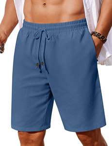 Cool Men's Polyester/Cotton Board Shorts Cintura elástica Cordón Loose Fit Transpirable Summer Beach con bolsillos - Product Image 6