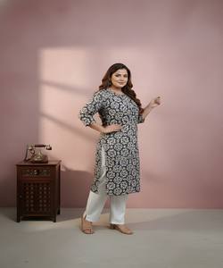 MODERN COTTON PRINTED WORK ONLY KURTI DAILY WEAR IN-STOCK QUICK DRY LADIES MULTI COLOR WHOLESALE PRICE ETHNIC GARMENT - Product Image 3