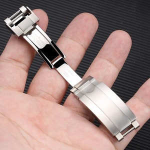 Correa de Reloj de 9 mm con Cierre Deslizante para R-olex DAYTONA SU-BMARINER GMT Yacht-Master, Hebilla de Reloj de <span class=keywords><strong>Acero</strong></span> Inoxidable con Botón de Ajuste Fino - Product Image 3