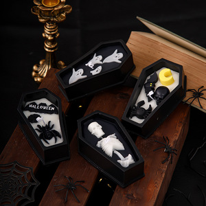 Bougie de cercueil fantôme d'Halloween, parfum orchidée, décoration fantômes amusants, aromathérapie effrayante - Product Image 2