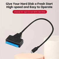 Câble de type C vers SATA prenant en charge le câble adaptateur de disque dur SSD HDD externe de 2.5 pouces avec convertisseur de connecteur d'ordinateur