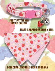 Collier bandana pour chien et accessoires pour chat en coton personnalisés avec motif de fruits, vente en gros du fabricant - Product Image 3