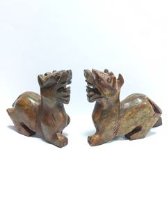 Statua di Pixiu in Giada Verde Naturale Intagliata, Coppia di Ornamenti Cinesi Feng Shui per Attirare la Ricchezza, Decorazione per Casa e Ufficio - Product Image 4
