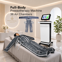 Système de pressothérapie premium à 36 airbags, vêtement de massage par compression corporelle complète avec chauffage FIR, équipement de soin corporel et de beauté