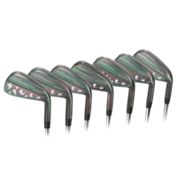 Ensemble de fers de golf forgés (4-PW) à double lame creuse pour droitiers, avec tête en acier inoxydable et poignée en caoutchouc