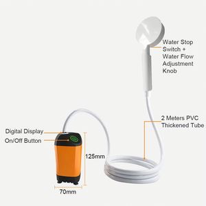 Équipement de lavage de voiture portable d'extérieur rechargeable pour le camping avec affichage numérique USB et douche électrique - Product Image 3