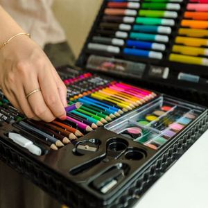 Juego de 150 Piezas de Lápices de Colores en Gel, Crayones, Acuarelas, Caja de Pintura Personalizable, Material ABS, Juego de Arte para Niños - Product Image 3