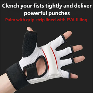 Gants de boxe en cuir demi-doigts pour enfants Arts martiaux <span class=keywords><strong>Sparring</strong></span> et entraînement Protection des mains Garçons Filles - Product Image 5