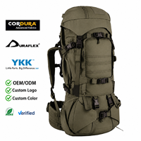 Sac à dos tactique personnalisé 75L, sac à dos de trekking, cadre en fibre de carbone, découpe laser MOLLE pour l'entraînement, la chasse, le camping, la randonnée, l'expédition