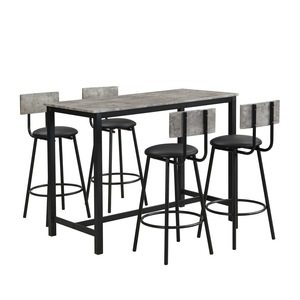 Nordic marble <b>bar</b> <b>table</b>, long wall-mounted <b>table</b> for home, dining room, living room, casual solid wood high <b>table</b> and chair set - Product Image 3