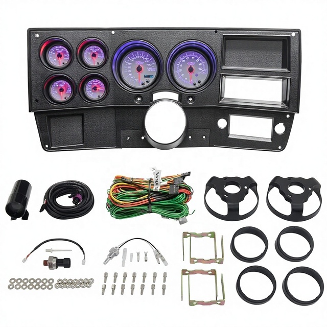 Wenle White 7-Color Speedometer Gauges Oil/Water Temp/Fuel Level/Volt Direct 6-Gauge Cluster Package for Chevy C10 1973-1987