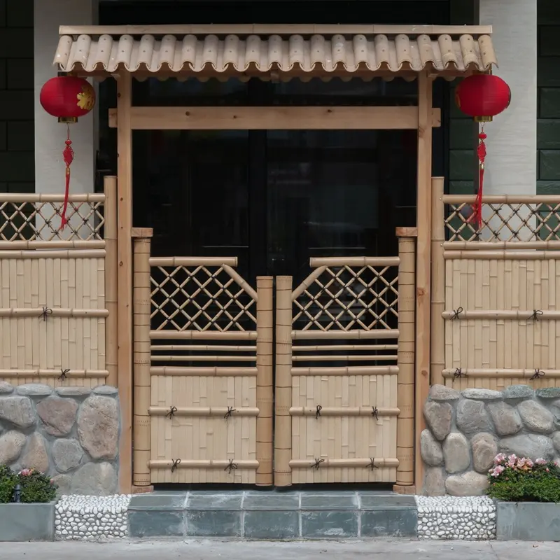 Portão de bambu para jardim