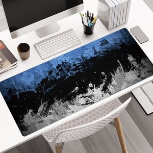 Grand tapis de souris imperméable à motif encre bleu-noir, design personnalisé, tapis de jeu, tapis de bureau pour ordinateur avec base en caoutchouc pour le bureau - Product Image 1