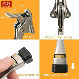 Tope de puerta Qiyang, <span class=keywords><strong>2</strong></span> paquetes de Tope de puerta Kickdown con altura ajustable de un toque y Punta de goma de 4 pulgadas, topes de puerta - Product Image 6