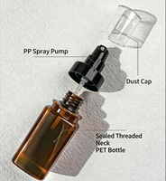 Flacon pulvérisateur carré en PET ambré de 100 ml et 120 ml, flacon pulvérisateur à fine brume pour cosmétiques, toner, parfum, emballage de voyage