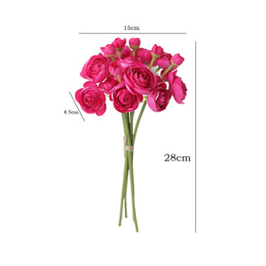 <b>Artificial</b> Camellia Bouquet 6 Stem Plastic Silk <b>Flowers</b> High Simulation Rustic Home Decor Wedding Props - Product Image 5