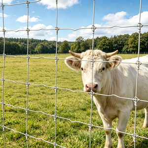 Clôture de ferme robuste en fil de fer galvanisé tressé pour animaux de ferme et gibier, 6, 7, 8 pieds, à articulations à charnière, pour bovins, cerfs, chèvres, moutons, vente en gros - Product Image 1