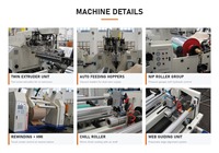Machine de laminage électrique automatique par co-extrusion, ligne de revêtement PE PP pour tissu non tissé, film plastique d'emballage 1500 mm