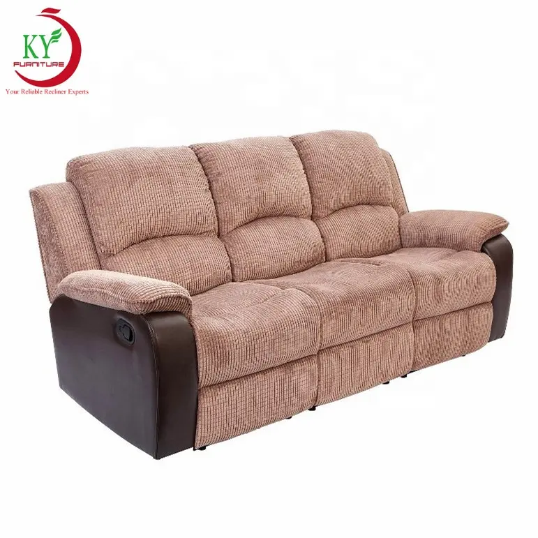 JKY Furniture 3 posti a due posti moderno confortevole tessuto soggiorno divano Set sedia reclinabile per soggiorno casa