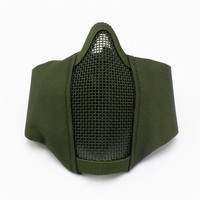 Étui tactique en filet métallique en acier demi-visage, housse de protection Airsoft pour jeux de guerre, protection d'oreille, maille demi-visage