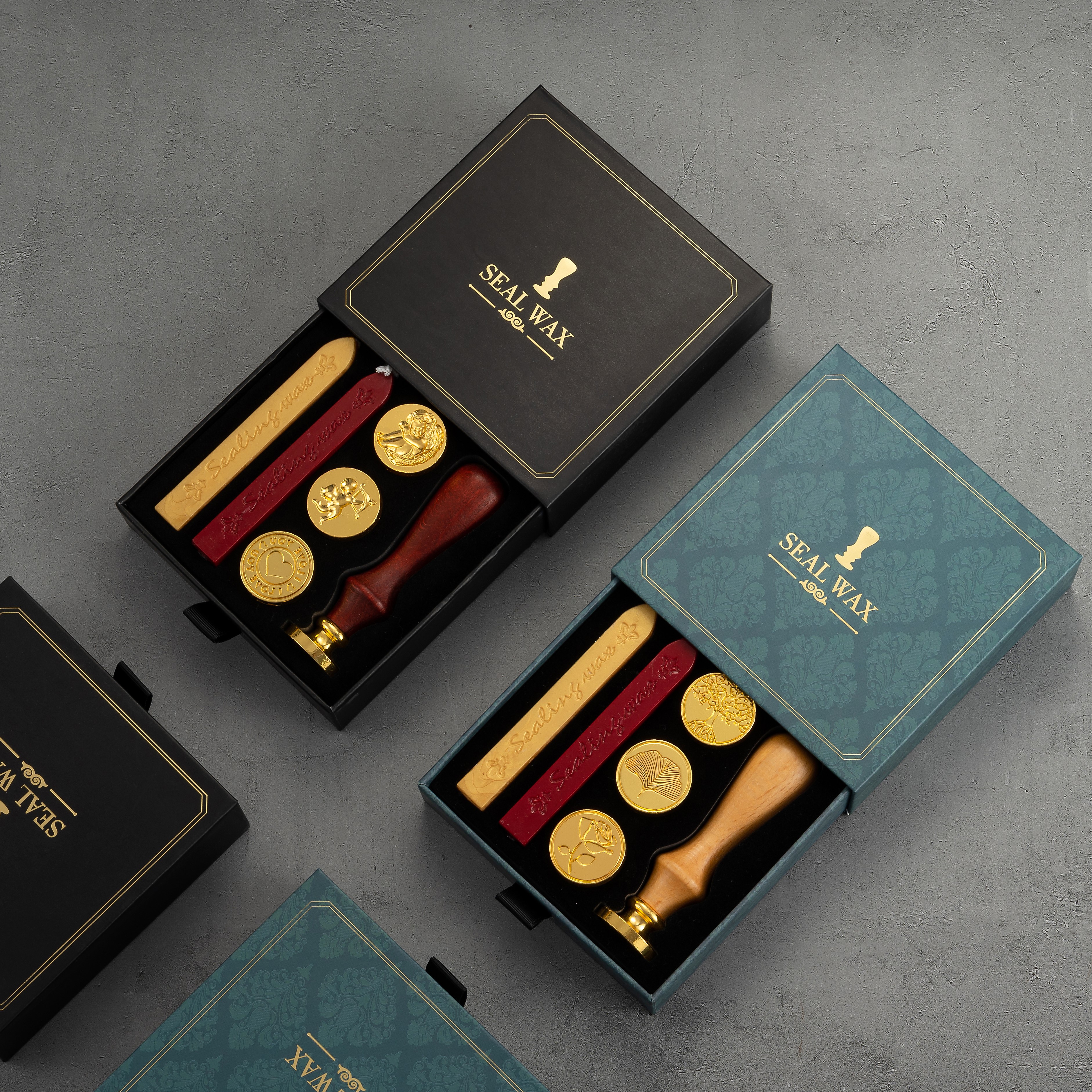 Набор штампов высокого качества с воском, Набор сменных штампов с печатью, подарок на день рождения, печать с логотипом на заказ