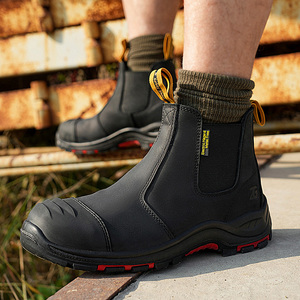 Stivali di Sicurezza Gialli L603-1 in Pelle Nabuk, Scarpe Antinfortunistiche Marrone Scuro, Stivali di Sicurezza <span class=keywords><strong>HRO</strong></span> in Pelle Crazy Horse - Product Image 6