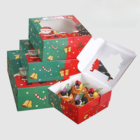 Boîte à cupcakes transparente pour Noël RTS 16*16*7.5cm, boîte d'emballage pour mousse, dessert, tarte aux œufs, pâtisserie, boîte cadeau à emporter