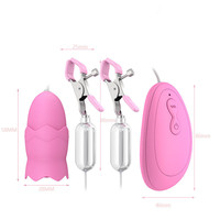 10-Frequenz Vibrations-Brustclip Zungen-Leck-Klitoris-Brust-Massage Sexspielzeug Vibrierendes Ei Rosa Nippelklemme Weiblicher Masturbator