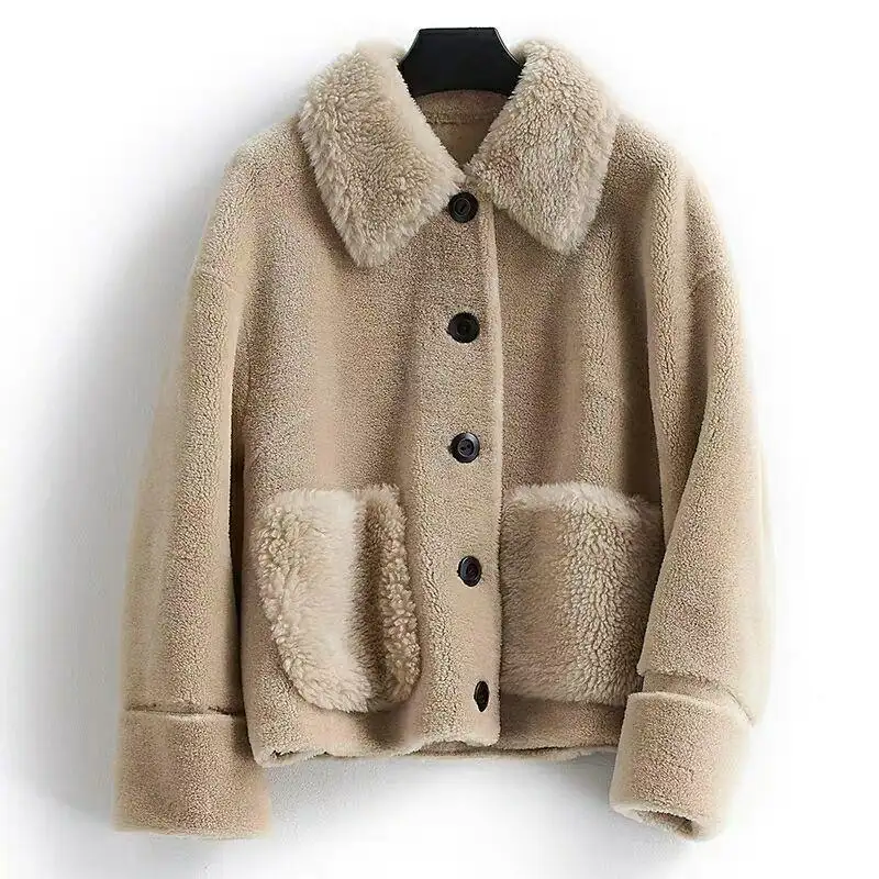 2022 New arrival korean wool trench coat women cropped winter custom wool coat for woman