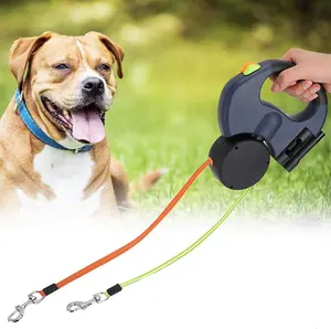 Hot Selling Automatic Extendable Traction Training Pet Rope Adjustable Retractable Dog Leash with Double-Headed LED Light