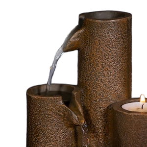 Fuente de Mesa en Cascada de 11 Pulgadas de Alto, Diseño Moderno, Fuente de Interior con Cascada y Vela - Product Image 3