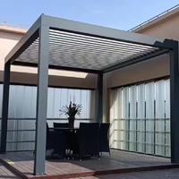 Pavillon d'ombrage Villa Structure extérieure en aluminium Conception à toit rabattable Gazebo à lames orientables personnalisé Imperméable Installation facile Xuan Yu