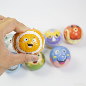 Fabrication de balles anti-stress en mousse PU imprimées avec des animaux mignons, jouets à presser doux, balles en mousse anti-stress en PU - Product Image 6