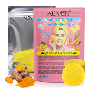ALIVER Skin Eliminates Oil Exfoliation Custom Face Cleansing <strong>Pad</strong>,private Label Kojic Acid <strong>Turmeric</strong> Facial Cleansing <strong>Pads</strong> - Product Image 4