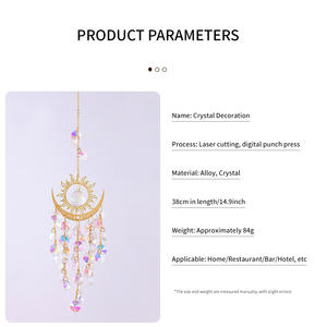 เครื่องดักฝันคริสตัล โมบายลมตกแต่ง ดีไซน์ดวงตา ดวงอาทิตย์ ดวงจันทร์ ขายส่ง - Product Image 6