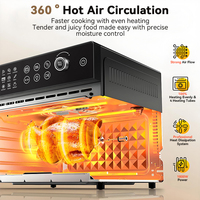 Four à friture à air chaud personnalisé en usine avec double conduit d'air, double porte en verre trempé, écran tactile couleur, certifié CB CE ETL, vente en gros, commande en gros