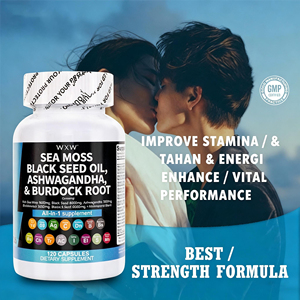 Cápsulas de Aceite de Semillas Negras, Musgo Marino, Ashwagandha y Raíz de Bardana WXW, 120 Unidades, Suplemento Energético para Hombres, Apoyo Dietético Natural - Product Image 1