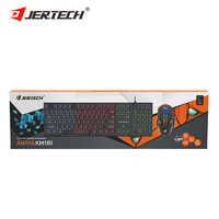 JERTECH KM180 Clavier de jeu Souris de jeu arc-en-ciel rétro-éclairé Combo clavier et souris