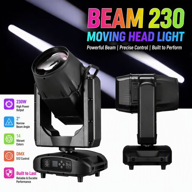 260W Super Sharpy Beam Moving Head Stage Light with Ultra Bright Output Fast Pan Tilt for Professional DJ Club Events