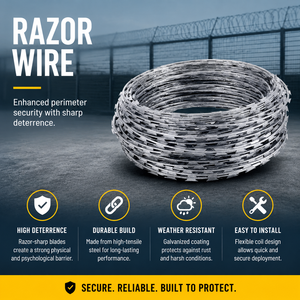Rollos de Alambre de Púas Galvanizado en Caliente Tipo <span class=keywords><strong>Concertina</strong></span> para Cercas Agrícolas, Duradero, Varios Tamaños Estándar y Personalizados Según Sus Necesidades - Product Image 2