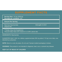 Vente en gros de suppléments anti-âge à 100% de niacine pure 500 mg, qualité alimentaire, vitamine B3, poudre de niacinamide pour la texture et l'hydratation de la peau